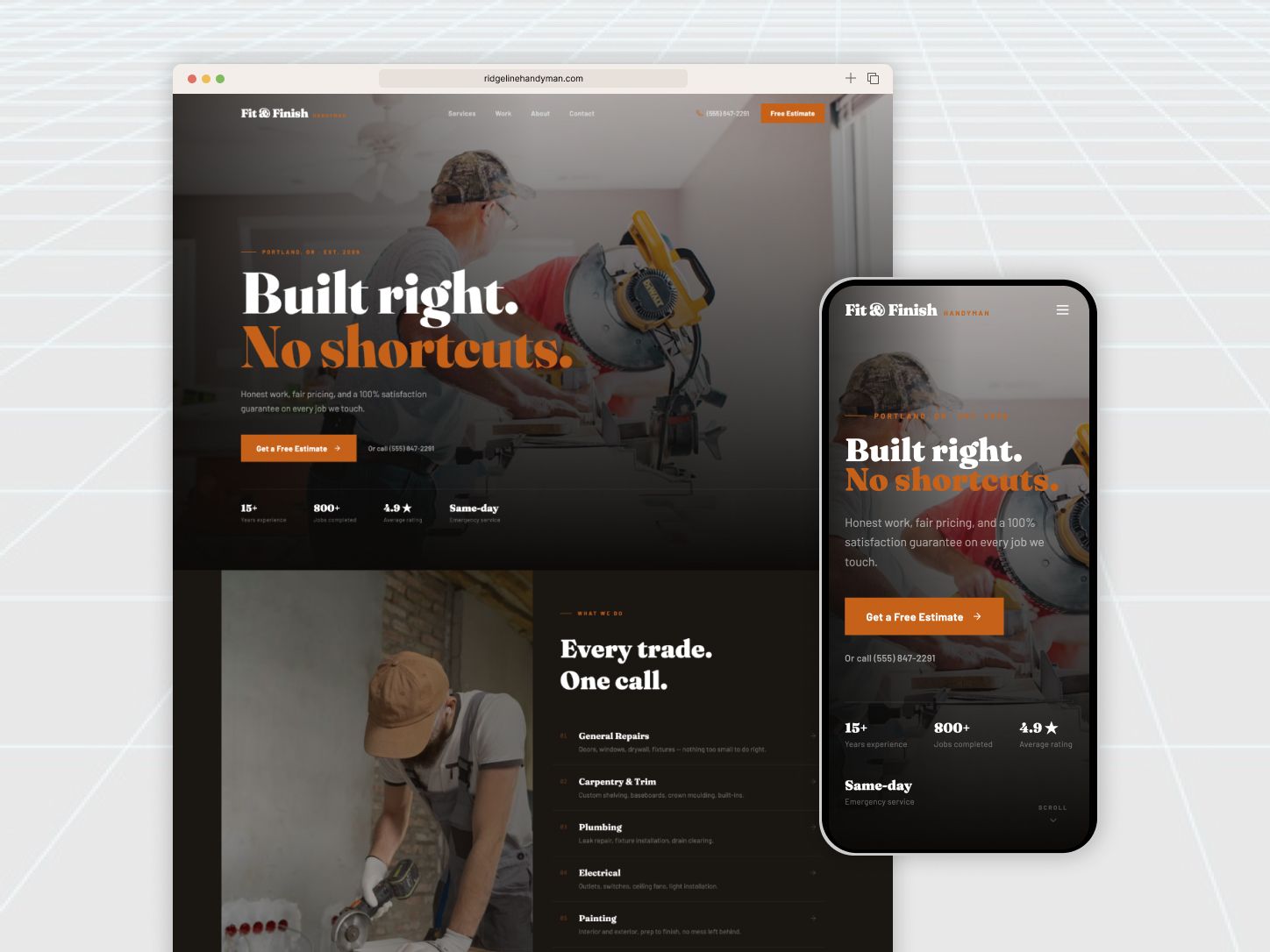 Fit & Finish website project preview
