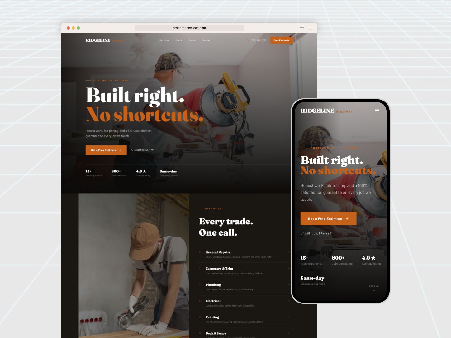 Ridgeline Handyman website project preview