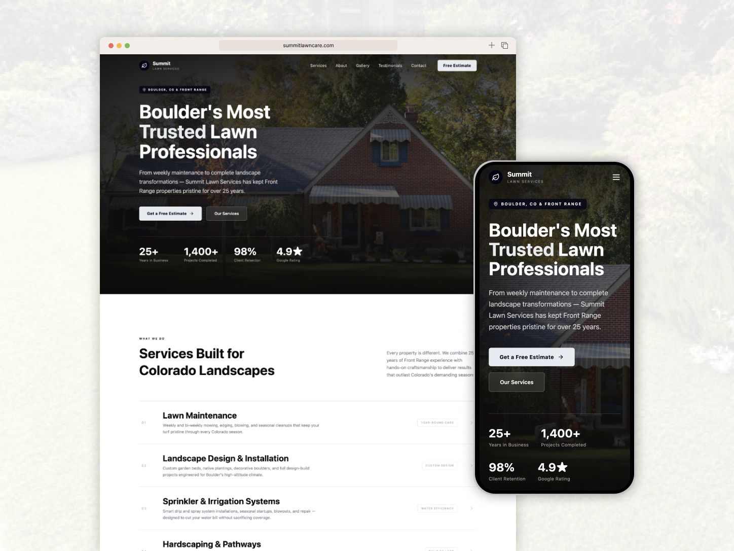 Summit Lawn Care website project preview